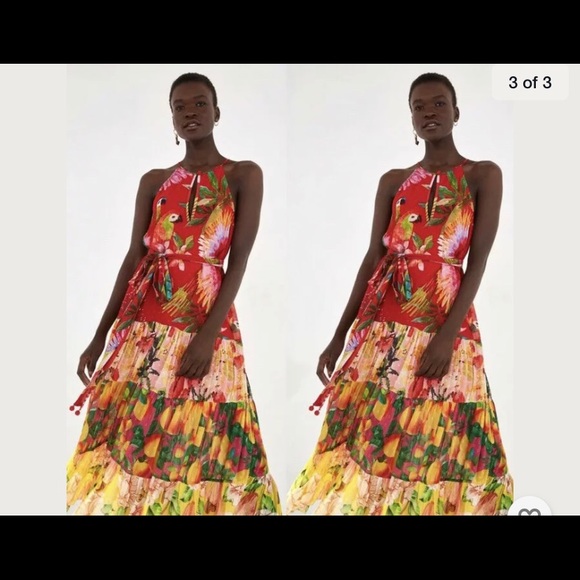 ❤️SOLD❤️Anthro Farm Rio Macaw Dress Medium New - Picture 3 of 7